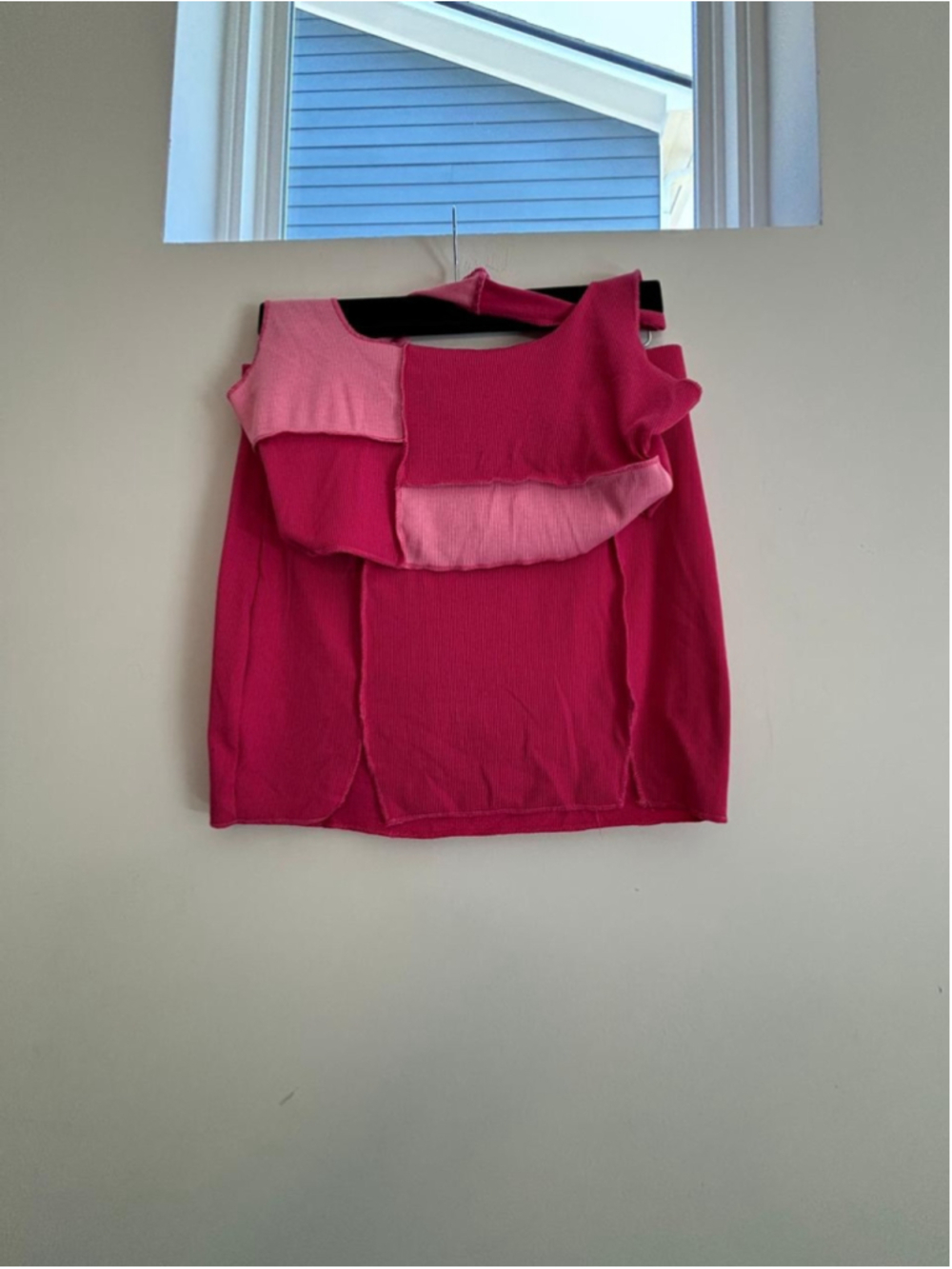 Women's SHEIN Pink Ribbed Skirt Set Size L #1013